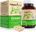 NaturaNectar - Green Bee Propolis Capsules - NSF Indhold Certificeret Brasiliansk Green Propolis - Gluten- Free Propolis Kosttilskud med flavonoider - naturligt syret gennem etisk biavl (60pcs.)