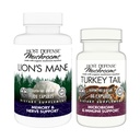 Host Defense Bundle med Lions Mane Kapsler, 120 Count & Tyrkiet Tail Kapsler, 30 Count - Support Brain Health, Memory & Focus - Support fordøjelse og immunforsvar *