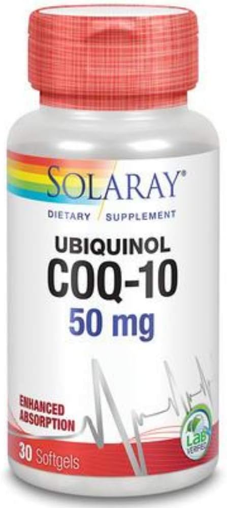 SOLARAY CoQ10, Ubiquinol, Softgel (Btl- Plastic) 50 mg