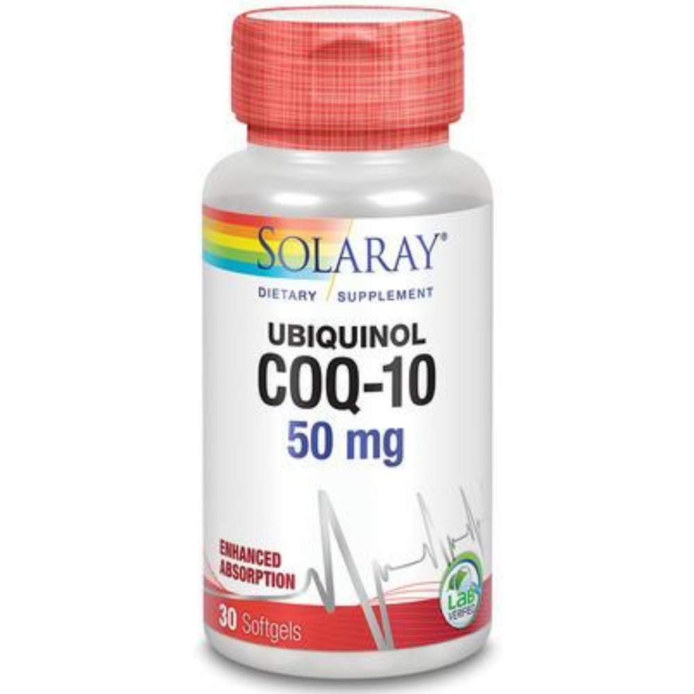 SOLARAY CoQ10, Ubiquinol, Softgel (Btl- Plastic) 50 mg