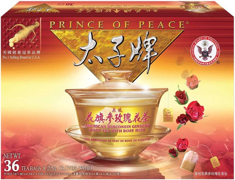 Prince of Peace ® American Ginseng Rose Tea (36 breve)