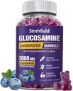 Glucosamin Chondroitin Gummies - 3000MG Extra Strength Joint Support Supplement med MSM & Elderberry, Fleksibilitet, Antioxidant Immunsupport Gummy til voksne, Mænd og kvinder