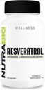 NutraBio Resveratrol Supplement, 500mg - Naturlig antioxidant til at hjælpe med at bekæmpe gratis radikaler og støtte sund aldring, 90 kapsler