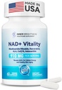 NAD + tillæg for kvinder, med 900MG Nicotinamid Riboside (NR), Resveratrol, CoQ10, Alpha- Lipoic Acid, Astaxanthin - understøtter cellulær energi & reparation, sund aldring - 60 vegetariske kapsler