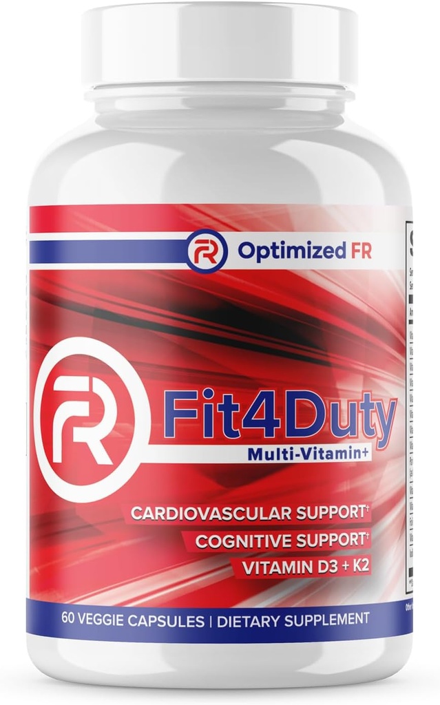 Fit4Duty Multivitamin + for First Responders, One a Day Multivitamin Plus Andre næringsstoffer, 60 Servering, 2 Måned Supply