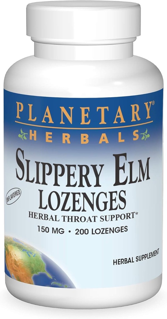 PLANETÆR HERBALS Slippery Elm Lozenges, Unflavored, 200 Count
