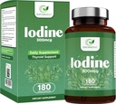 Iodtilskud - 180 Caps, 180 - Day- Supply - Thyreoideatilskud - 300mcg Pure Jod per Capsule - Thyreoideaformel, for en normal thyreoideafunktion - Kaliumjodid - Vegansk jod supplement