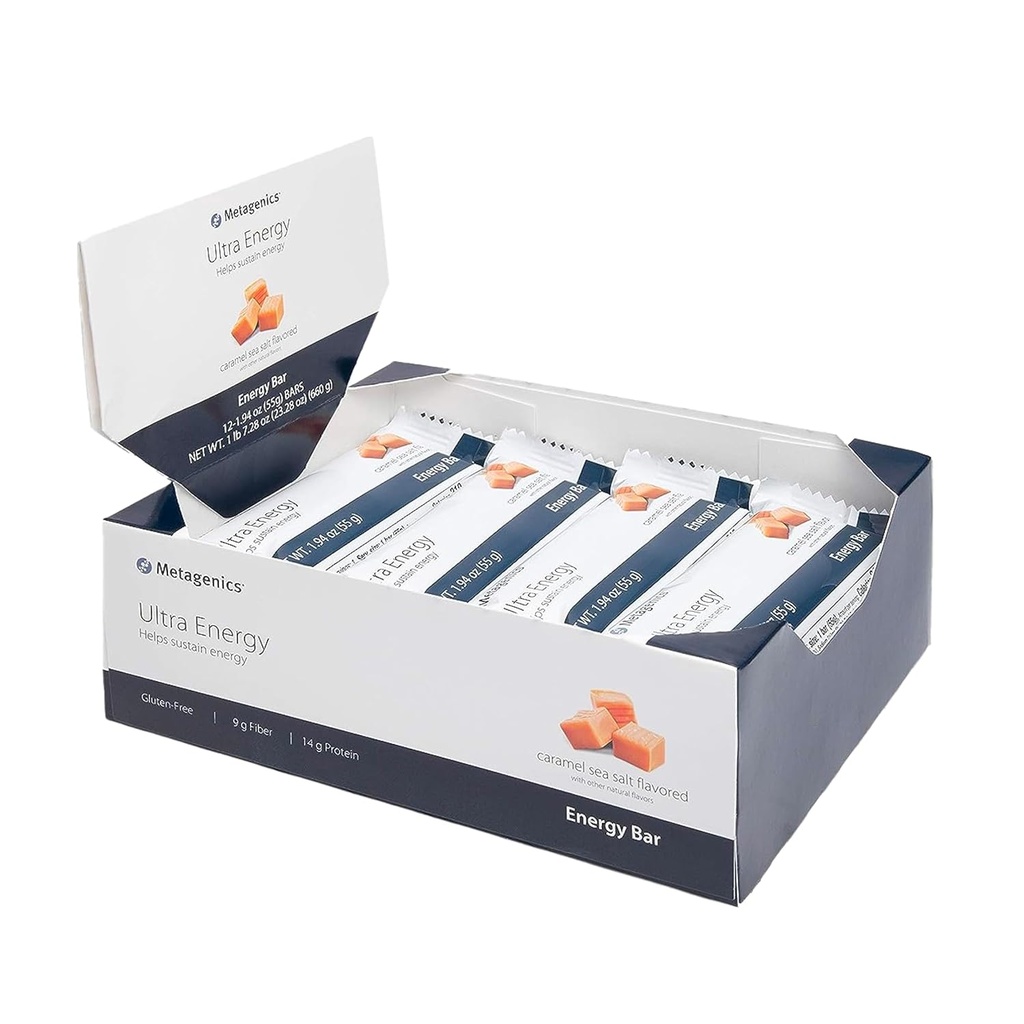 Metagenics Ultra Energy Bars - Hjælper Sustain Energy, Caramel Sea Salt Salt Flavored