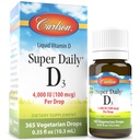 Carlson Super Daily D3 4000 IE (100 mcg), Heart & immunforsvar, Tænder & Knoglestyrke, Unflavored, 365 dråber