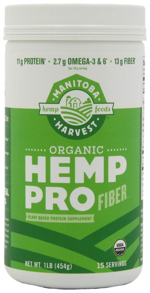 Manitoba Harvest HEMP PRO FIBER, 16 Ounce Tubs (pakke med 2)