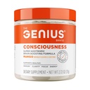 Genius bevidsthed, Super Nootrop Brain Supplement Pulver, Mango - Boost Focus, Kognitiv funktion, Koncentration & Hukommelse Booster - Alpha GPC & Lions Mane Mushroom for Neuro Energy & IQ