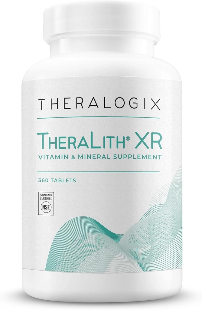 Theralogix TheraLith XR Vitamin & Mineral Supplement - understøtter sund urinkemi & kalciumoxalatniveauer med magnesium, vitamin B6 & kalium * - NSF Certificeret - 360 tabletter