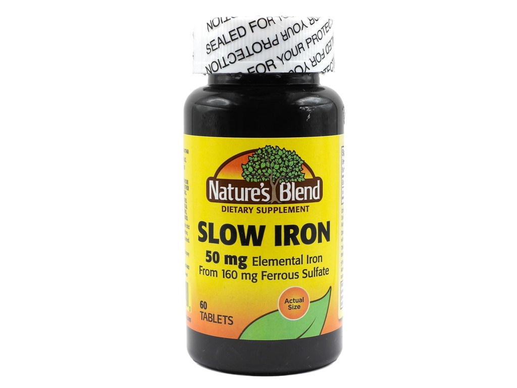 Naturens Blend Slow Iron 50 mg (160 mg) Sammenlign med Slow Fe ® 60 tabletter