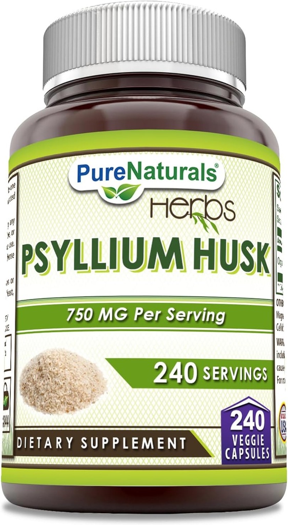 Pure Naturals Psyllium Husk Supplement Note 124; 750 Mg Per Serving