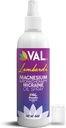 VAL Lombardi Magnesium Aromaterapi Spray - Migræne & Hovedpine Relief Oil med Zechstein Magnesium, Lavendel, Pebermynte & Kamille - Fastvirkende, Vegan, Cruelty- Free - 4 oz, Lavet i USA