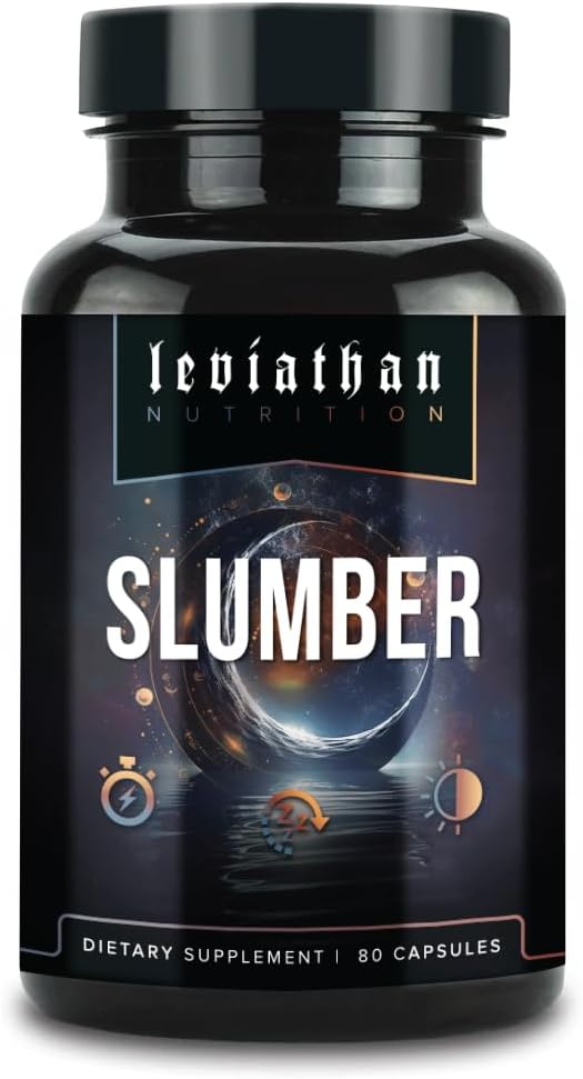 Leviathan Slumber, 124; Sovestøtte GABA Kosttilskud til dyb og rolig søvn med Melatonin, Magnesium, L-Theanin, 5-HTP, zink, Magnolia, Valerian Root til søvn sovepiller for voksne mænd og kvinder