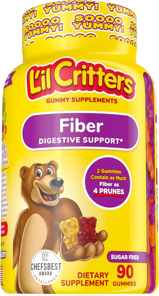 Viafusion Fiber Well Fit Gummies, 90 Grev og L 'il Critters Kids Fiber Gummies, 90 Gummies