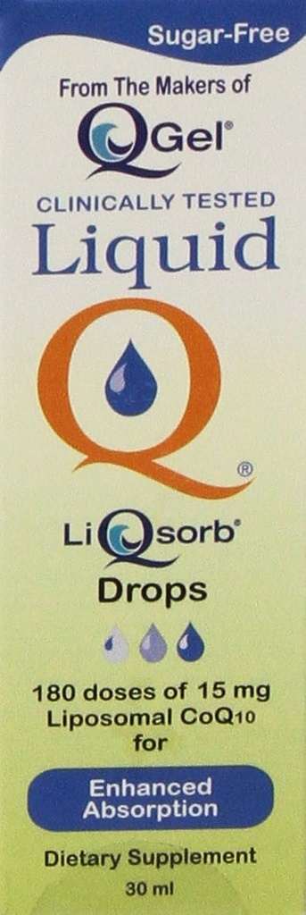 Flydende Q ® LiQsorb ® Liposomal CoQ10 Drops (ikke tilsat smagsstoffer, sukkerfri, ikke GMO) 30ml