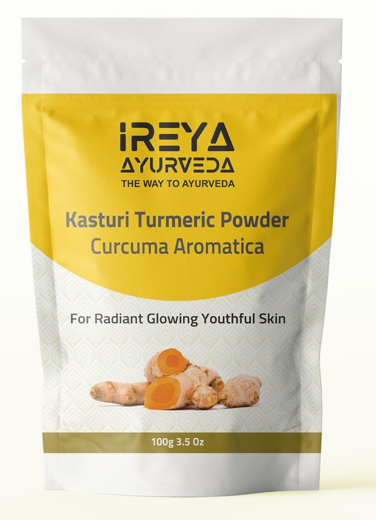 Kasturi Manjal pulver til hud og ansigt pleje (3.5 oz)