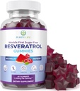 Sugar- Free Resveratrol Gummies - Potent Anti- Aging Antioxidant - Resveratrol supplement til støtte fordøjelse & immunsundhed - Naturlig urt til Cell Growth & Repair - Let Chewable NMN Alternativ