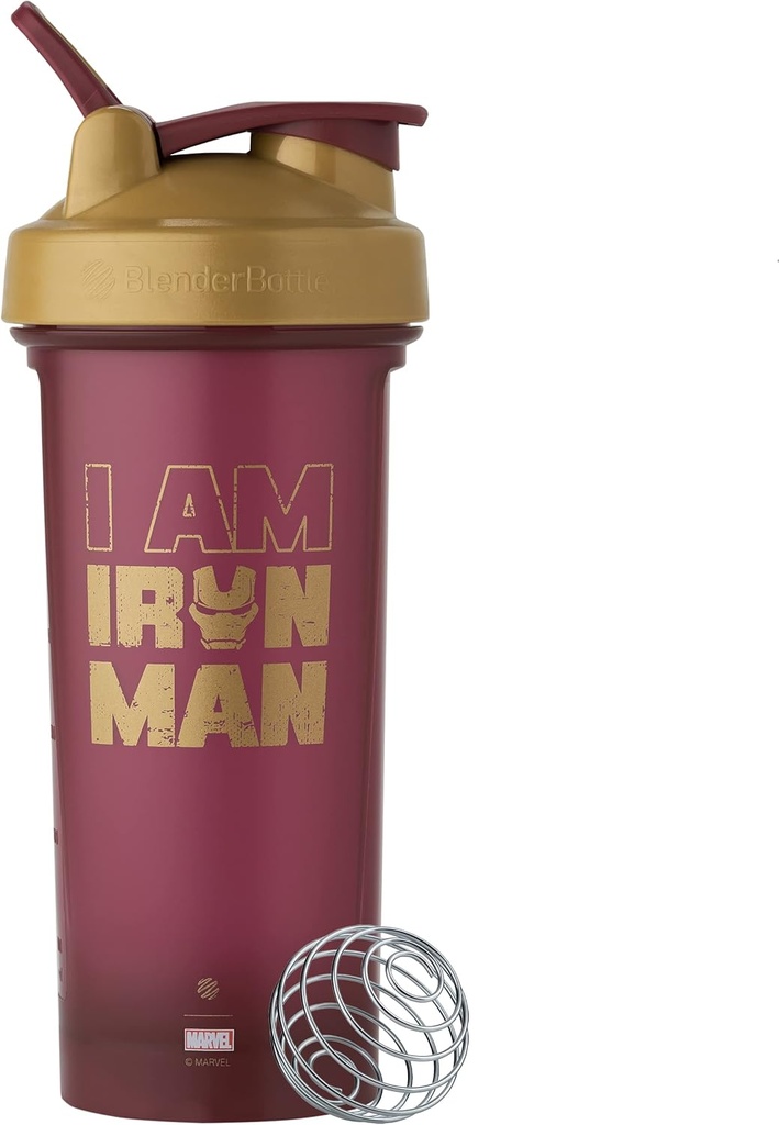 BlenderFlaske Marvel Classic V2 Shaker Flaske Perfekt til Protein Shakes og Pre Workout, 28-Ounce, Iron Man