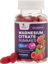 Magnesium Citrate Gummies Supplement - Høj Absorption, Vegansk Magnesium Gummies Supplement til voksne & Børn, Magnesio Citrate Gummies Kosttilskud til muskel, nerve, ben og hjerte - 60 Gummies
