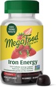 Megafood Iron Energy Gummies, Jern supplement til kvinder, mænd, Teens & Kids med vitamin B12 & B6, vitaminer, fra Makers of Blood Builder Supplement, Strawberry Flavor, 60 Greve