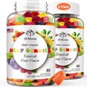2 Pakker Økologisk Hamp Gummies Ekstra Styrke høj potens med Pure Hamp Oil Extract Vegan Spiselige Bear Candy - Non-GMO, Vegan, Lavsukker