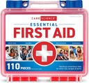 Care Science førstehjælpskasse, 110 stykker; Professionel brug til rejser, arbejde, skole, hjem, bil, nødsituation, overlevelse, Camping, vandreture, og mere