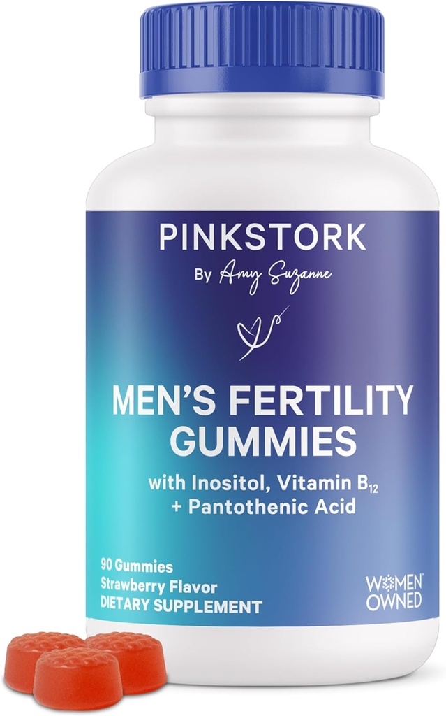Blue Stork Fertilitet Supplement Gummies for mænd - Mandlige prænatale vitaminer, Conception Support til ham - Reproduktiv sundhed, Hormonal balance & motilitet - 90 Greve