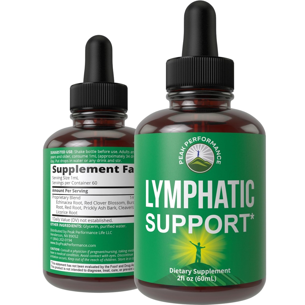 Lymporial Drainage Drops. Sugar Free 7- in-1 Lymph Detox og Cleanse Support. Vegansk tillæg med Echinacea, Red Clover Blossom, Burdock Root, Cleavers Herb, Lakrids Root, og mere!