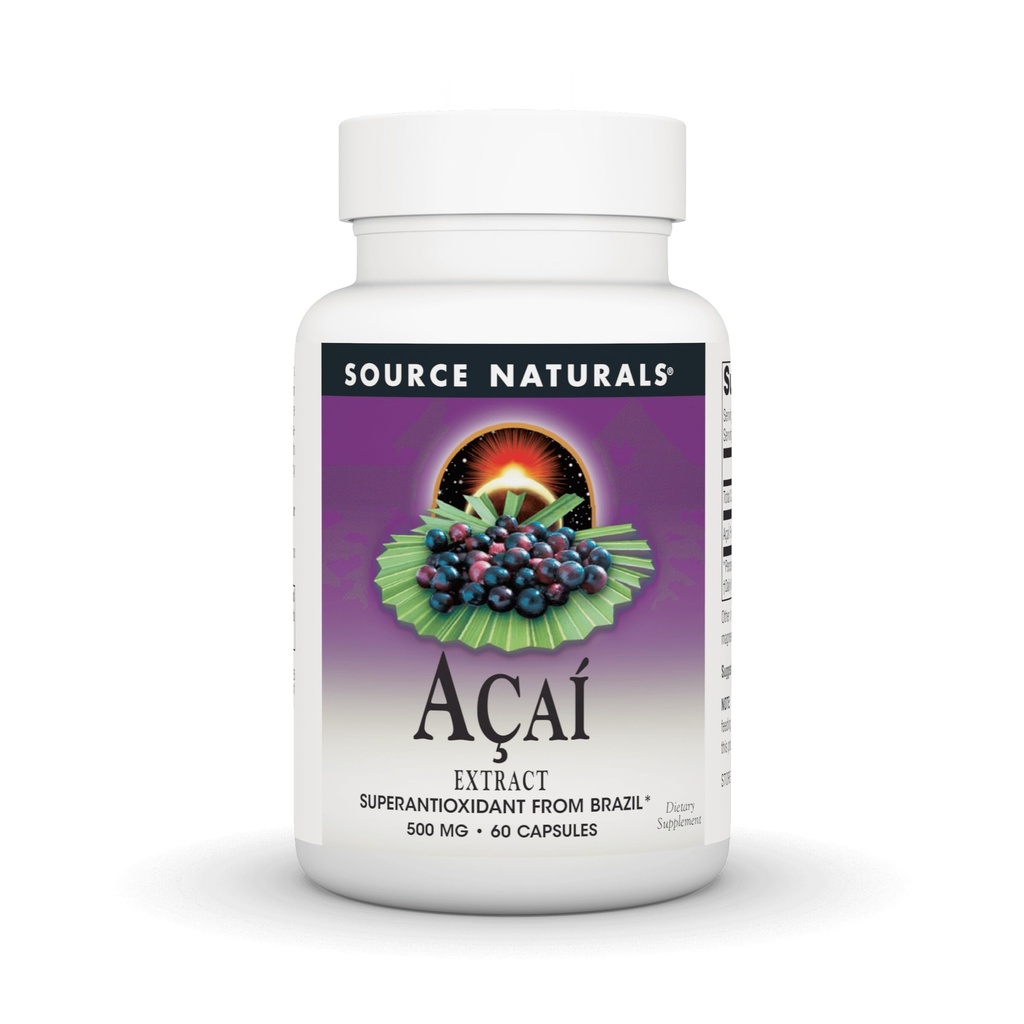 Kilde Naturals Acai Extract, Superantioxidant fra Brasilien * - 500 Mg - 60 Kapsler