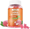 HMB og Leucin Gummies Supplement: HMB Kosttilskud til mænd 1500mg og Leucin Aminosyre til muskel Inddrivelse Øge muskelmasse Forbedre udholdenhed Non- GMO sukker fri Peach 60 Gummies