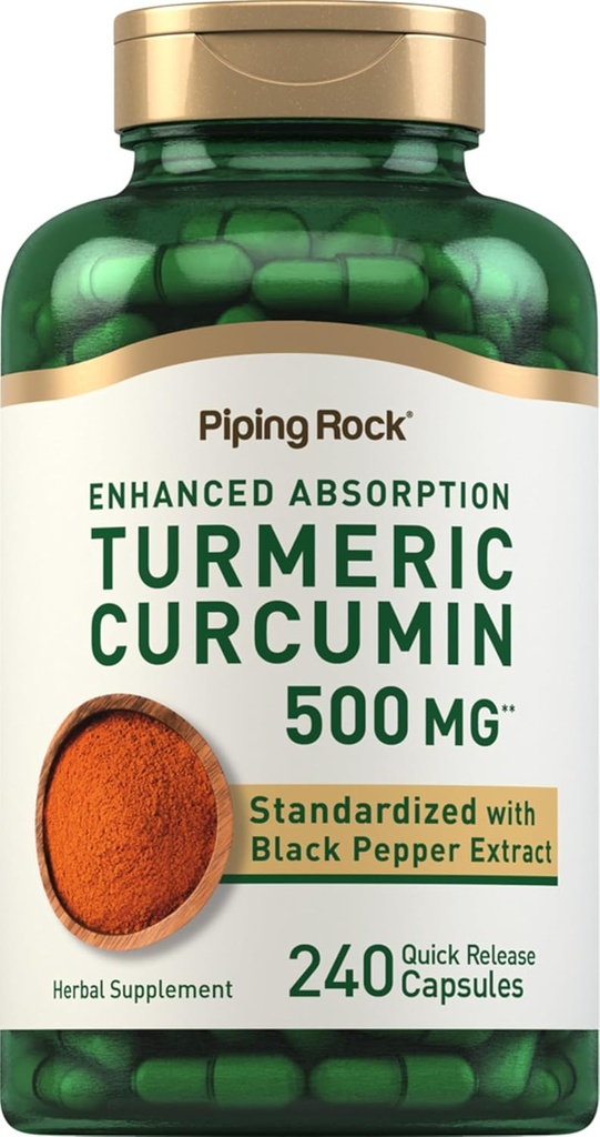 Piping Rock Gurkemeje Curcumin Supplement 500 mg