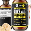 HERBIFY Lions Mane Supplement - Daglig Mushroom supplement til hukommelse, fokus og klarhed - Brain Booster - Lions Mane Tincture for immunforsvar - 2 Fl oz