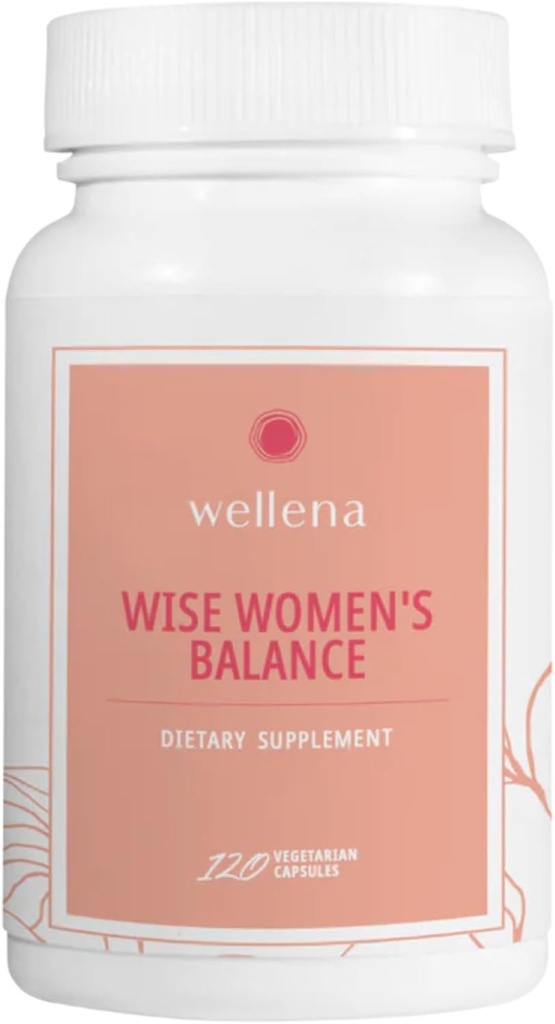 Wellena Wise Women 's Balance by Magdalena Mea124; Højt biotilgængeligt og synergistisk Herbal, Vitamin og Mineral Blend for Hormonal Balance i Perio- og Menopause Measures 124; 120 Vegetariske Kapsler 60- Day Supply