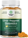 Rensning Herbal Lever Detox Gummies Lever Support Mælk Thistle Gummies med Artichoke Extract gurkemeje Curcumin og L- Carnitin - Vegan og ikke-GMO - Sweet Lemon (30 Servere)