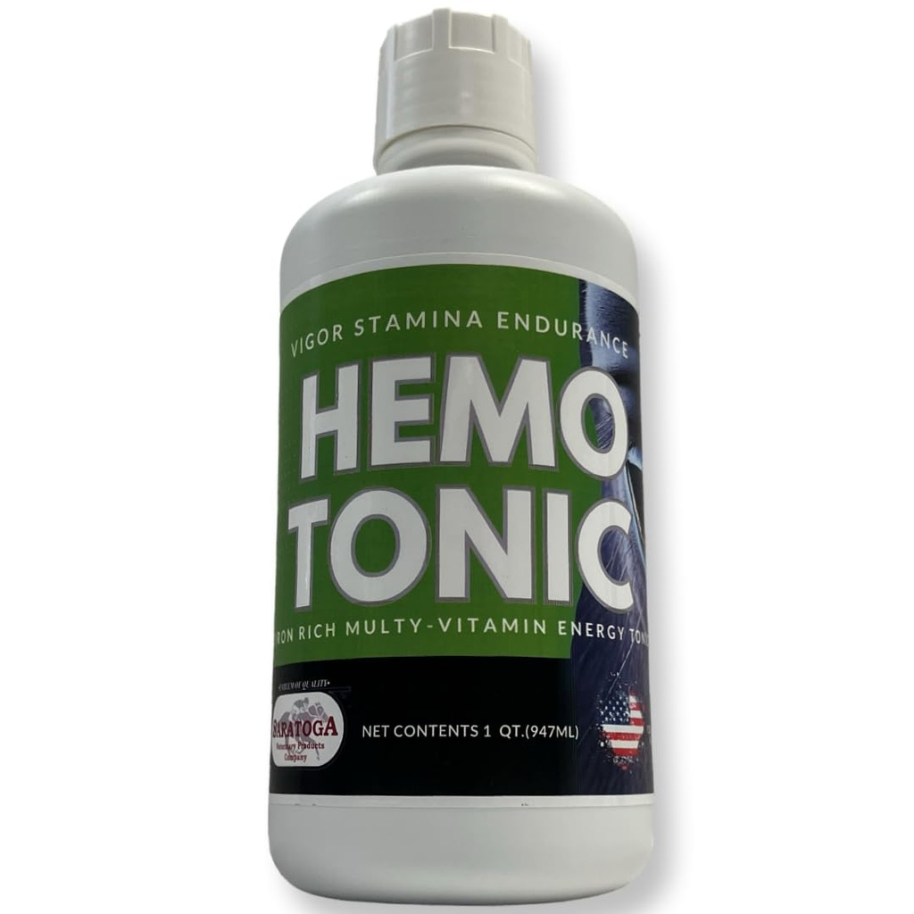 Hemotonic - Iron Rich Multi- Vitamin Energy Tonic Power Packed Blood Builder & Energy Revitalizer til heste af Saratoga Veterinary Product (1 Qt)