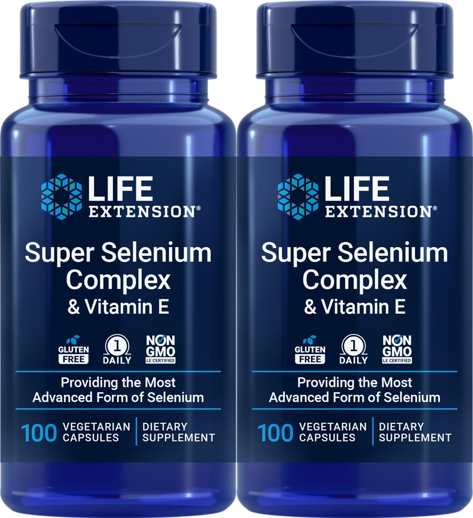 Life Extension Super Selenium Complex 200 mcg & vitamin E, 100 Veg Caps (pakke med 2)