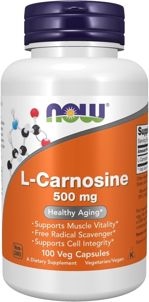 L-Carnosine 500mg 100 VegiCaps (Pack of 2)