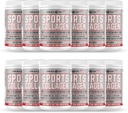 Sports collagen Powder, 12.42 oz, Pack of 12 - Grass Fed Bovine & Wild Fish Hydrolyzed Type I, II, III Multi Collagen Peptider, Unflavored Protein Powder with Electrolytes