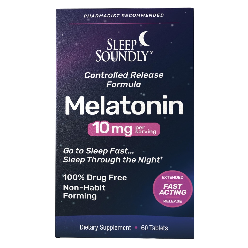 Søvnighed Melatonin 10mg, hurtig fungerende, udvidet Release Sleep Formel, 60 portioner, Blå