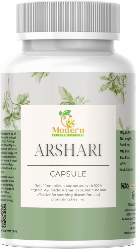 Moderne Ayurvedic Center Arshari Capsule, Relief fra Piles, 100% Økologisk, Ayurvedic 120 Kapsler