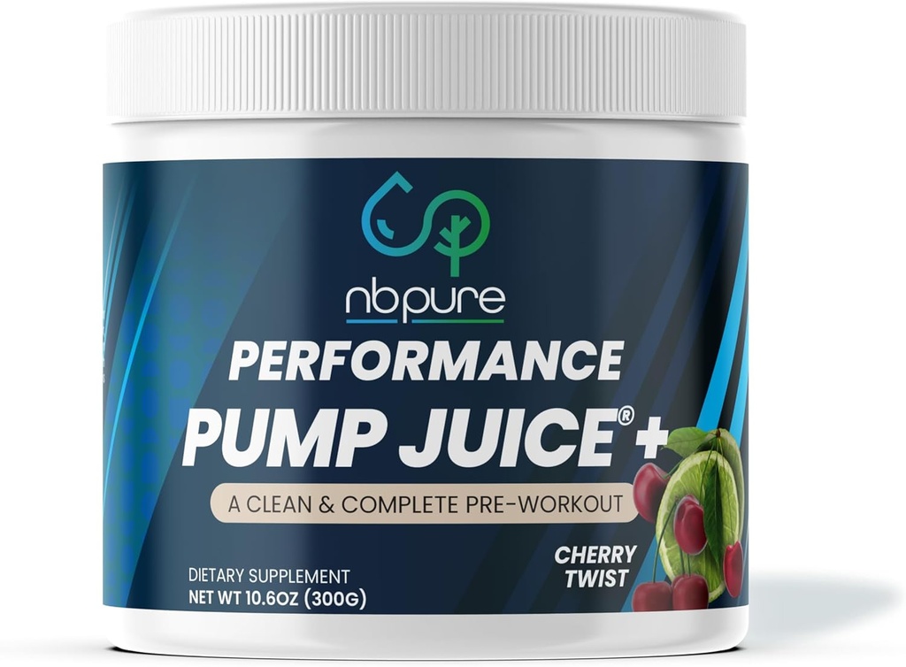 nbpren Pump Juice + Pre Workout- Energy, Pumper, Focus for Women & Men- Coffein, BCAA, Glutamin, nitrogenoxid, Alpha Lipoic Acid - Intet Kunstigt