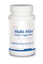Bioteknologi Forskning Multi Mins Jern og kobber fri Multi Mineral Complex, Balanceret kilde til mineralsk chelater og hele fødevarer, Phytochemical Bound Trace Minerals, Nemt Absorberet. 120 tabletter