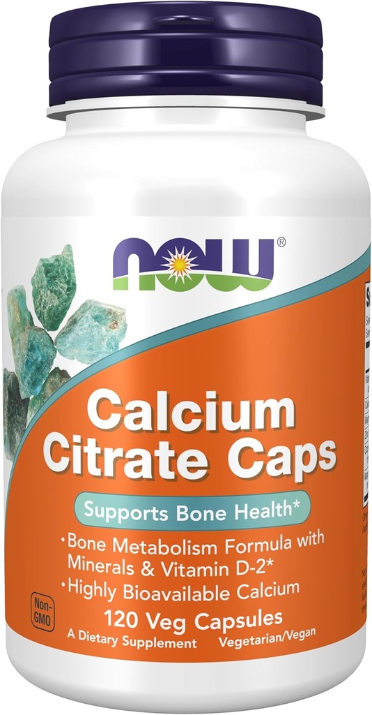 Now Foods Supplements, Calcium Citrate med D-vitamin, Magnesium, zink, kobber og mangan, 120 Veg kapsler