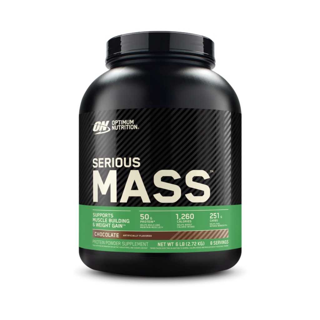 Optimum Nutrition Alvorlig masse, vægt Gainer Protein Pulver, Mass Gainer, C-vitamin og zink til immunforsvar, Creatin, Chokolade, 6 Pund (Packaging May Vary)