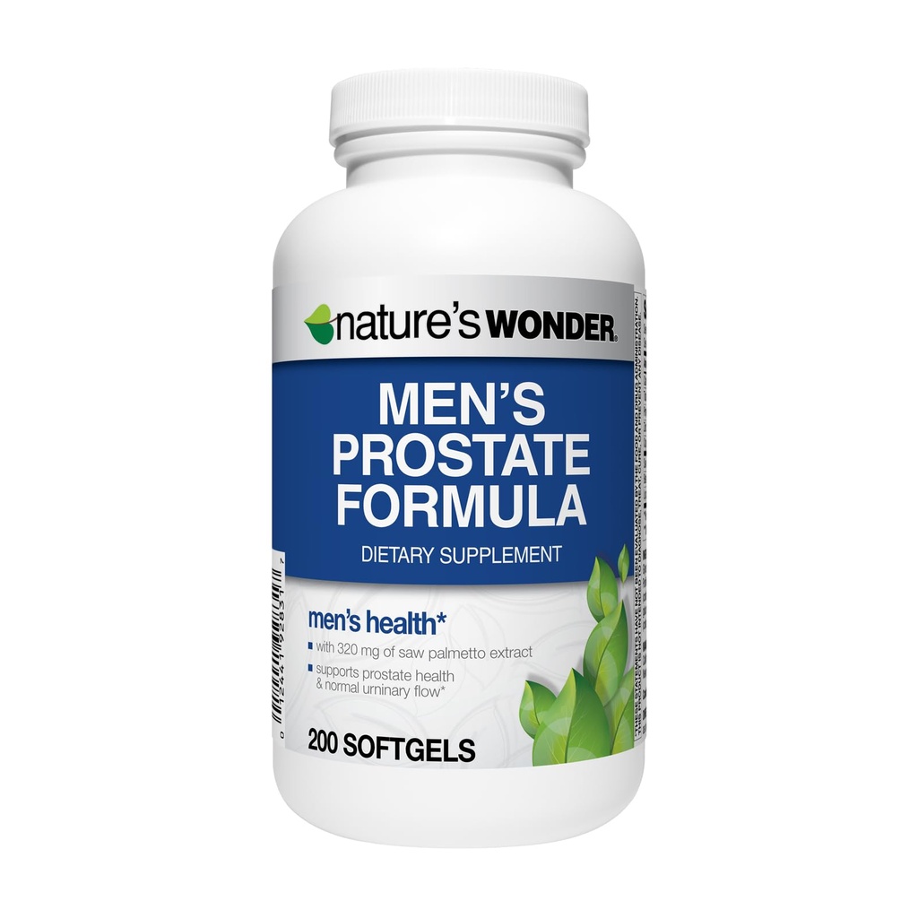 Naturens Wonder Men 's Prostata Formel med Saw Palmetto, Beta- sitosterol & Lycopene, 200 Softgels, 100 dages forsyning