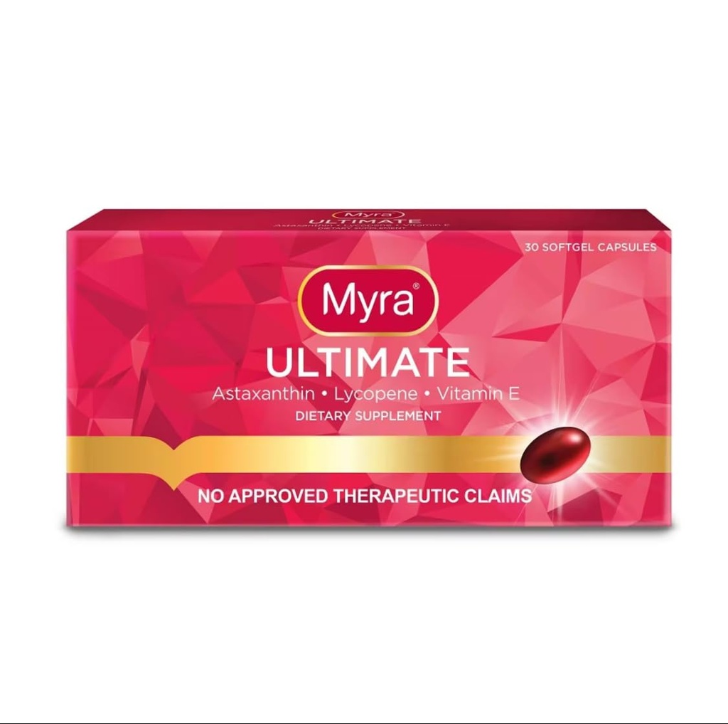 Myra Utimate med Astaxanthin, Lycopene og E-vitamin, 30 Softgel kapsler