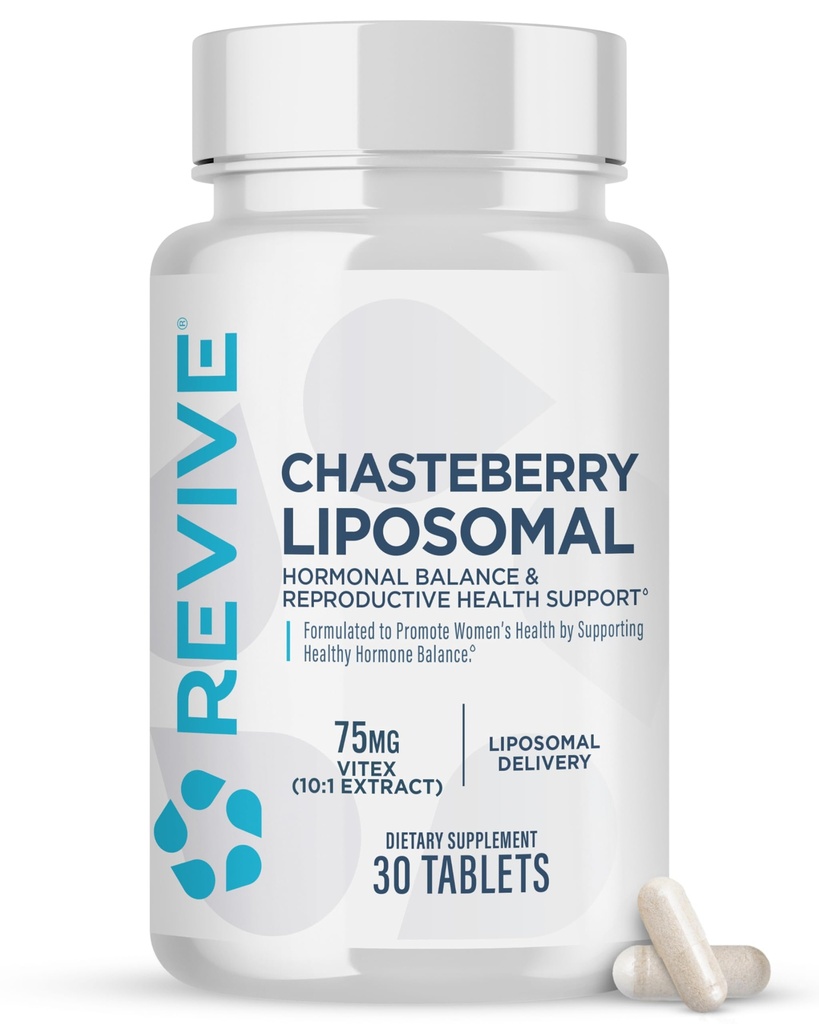 Revive MD Chasteberry Supplement for kvinder - Chaste- Berry Liposomal (Vitex Agnus- Castus) - Understøtter kvinders sundhed, Hormone Balance & Fertilitet (30 tabletter, 30 Servere)